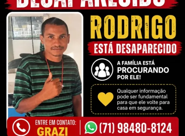 Buscas por Rodrigo continuam; foto divulgada é atual e pode ajudar na localização