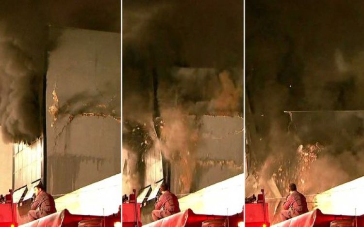 Sequência mostra quando parte de prédio no Centro de SP desaba após incêndio ??? Foto: Reprodução / TV Globo