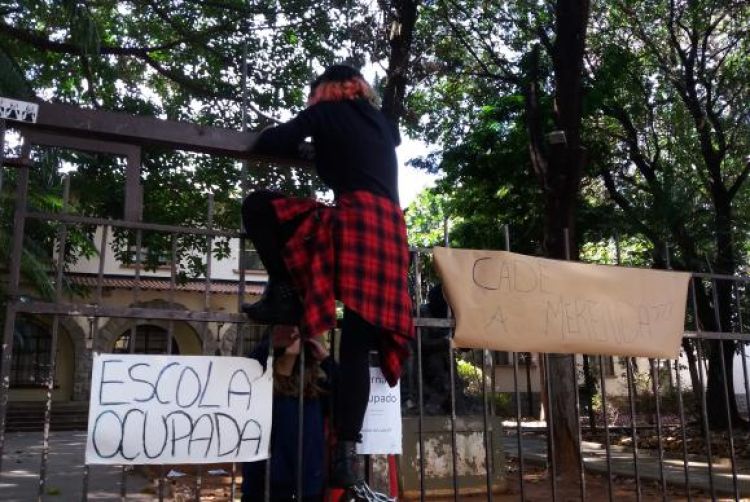 A Escola Estadual Fernão Dias Paes, em Pinheiros, na zona oeste paulistana, voltou a ser ocupada em protesto contra denúncias de corrupção em contratos de merenda Daniel Mello/Agência Brasil
